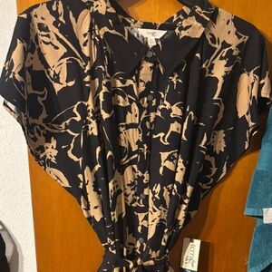 Terra & Sky Black and Tan Maxi Dress